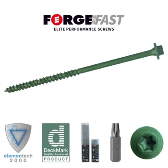 ForgeFast TF100 Timber Fixing Screw Flanged Torx 7mm x 100mm, Box of 50.jpg